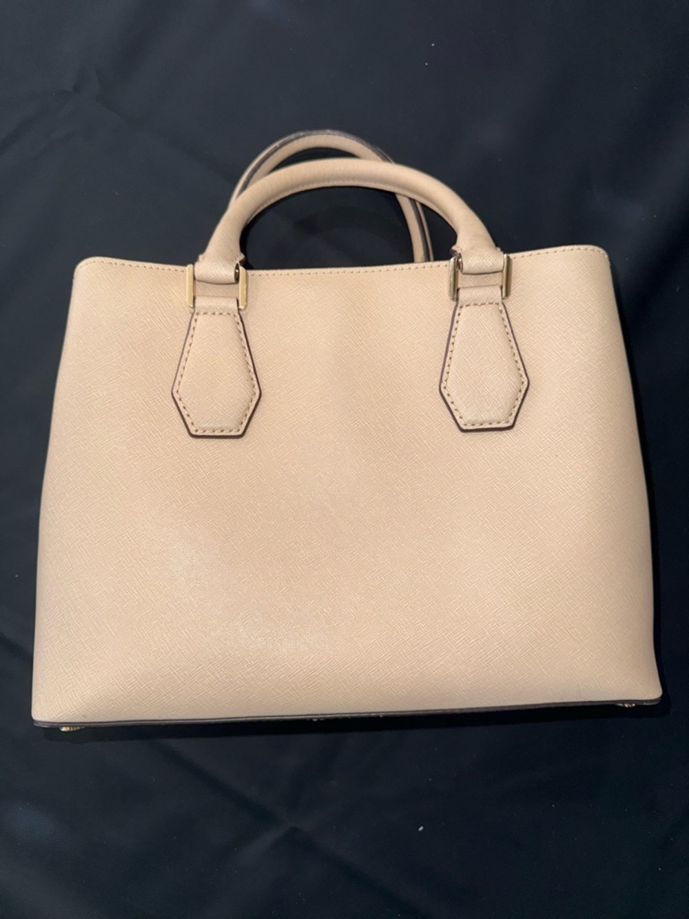 Michael Kors Saffiano Small Leather Satchel in Light Beige - Picture 13 of 14